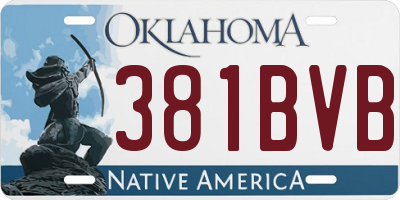 OK license plate 381BVB