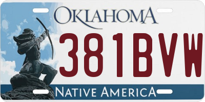OK license plate 381BVW
