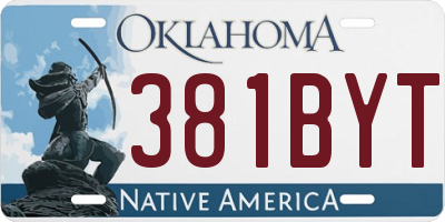 OK license plate 381BYT