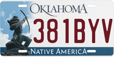 OK license plate 381BYV