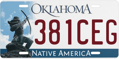 OK license plate 381CEG