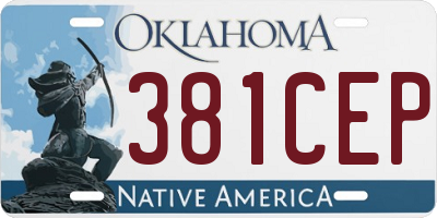 OK license plate 381CEP
