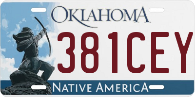 OK license plate 381CEY