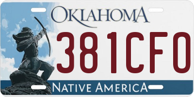 OK license plate 381CFO