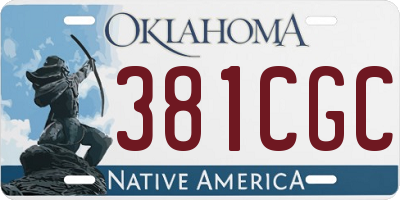 OK license plate 381CGC