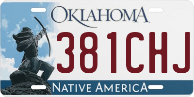 OK license plate 381CHJ