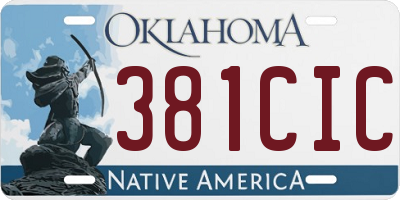 OK license plate 381CIC