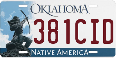 OK license plate 381CID