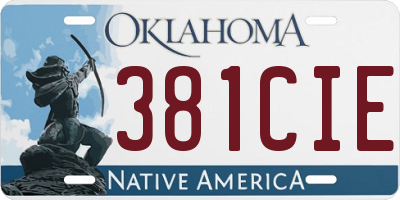 OK license plate 381CIE
