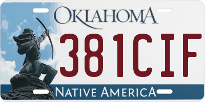 OK license plate 381CIF