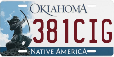 OK license plate 381CIG