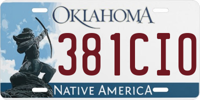 OK license plate 381CIO