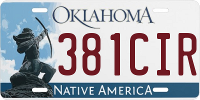 OK license plate 381CIR