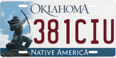 OK license plate 381CIU
