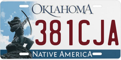 OK license plate 381CJA