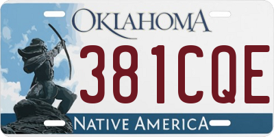 OK license plate 381CQE