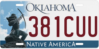 OK license plate 381CUU