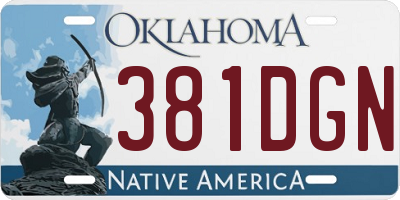 OK license plate 381DGN