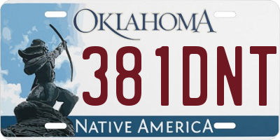 OK license plate 381DNT