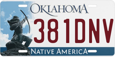 OK license plate 381DNV