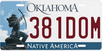 OK license plate 381DOM