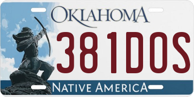 OK license plate 381DOS