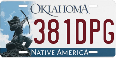 OK license plate 381DPG