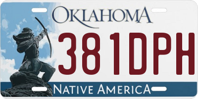 OK license plate 381DPH