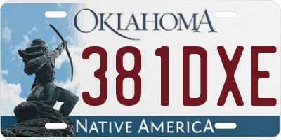 OK license plate 381DXE