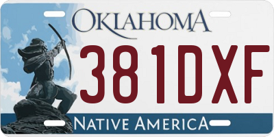 OK license plate 381DXF