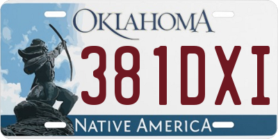 OK license plate 381DXI