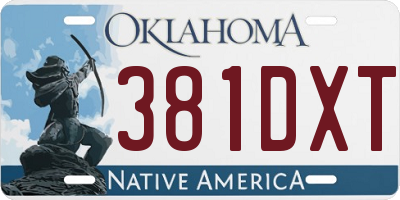 OK license plate 381DXT
