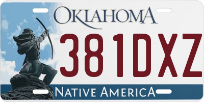 OK license plate 381DXZ