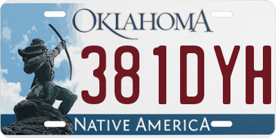 OK license plate 381DYH