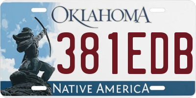 OK license plate 381EDB