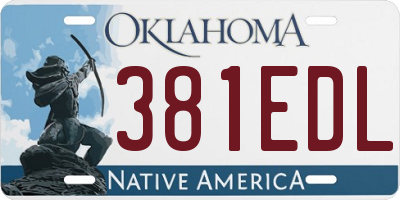 OK license plate 381EDL