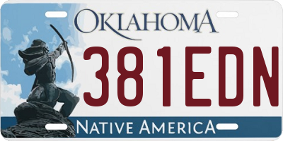 OK license plate 381EDN