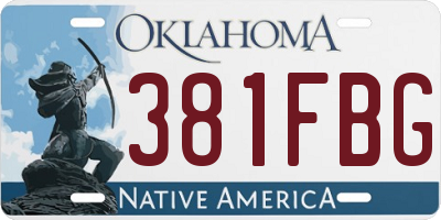 OK license plate 381FBG