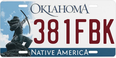 OK license plate 381FBK