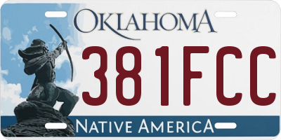 OK license plate 381FCC