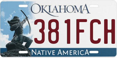 OK license plate 381FCH