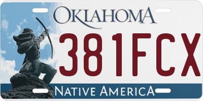 OK license plate 381FCX