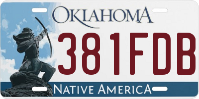 OK license plate 381FDB