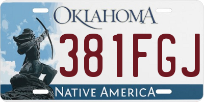 OK license plate 381FGJ