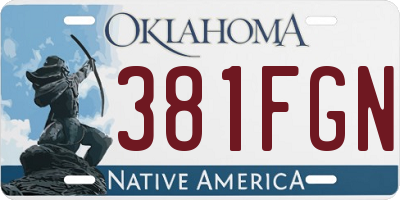 OK license plate 381FGN