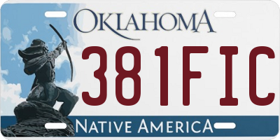 OK license plate 381FIC