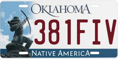 OK license plate 381FIV