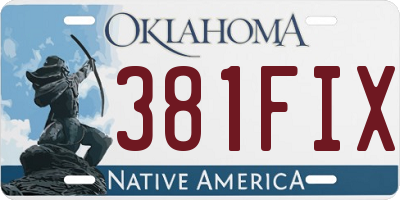 OK license plate 381FIX