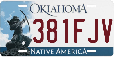 OK license plate 381FJV