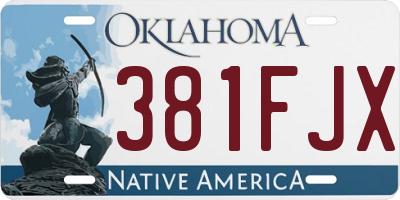 OK license plate 381FJX